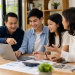 Keluarga Indonesia sedang berdiskusi untuk menyiapkan generasi penerus bisnis keluarga