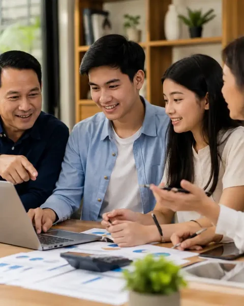 Keluarga Indonesia sedang berdiskusi untuk menyiapkan generasi penerus bisnis keluarga